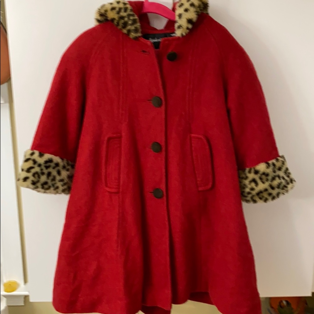 Winter Coat With Faux Leopard Trim
